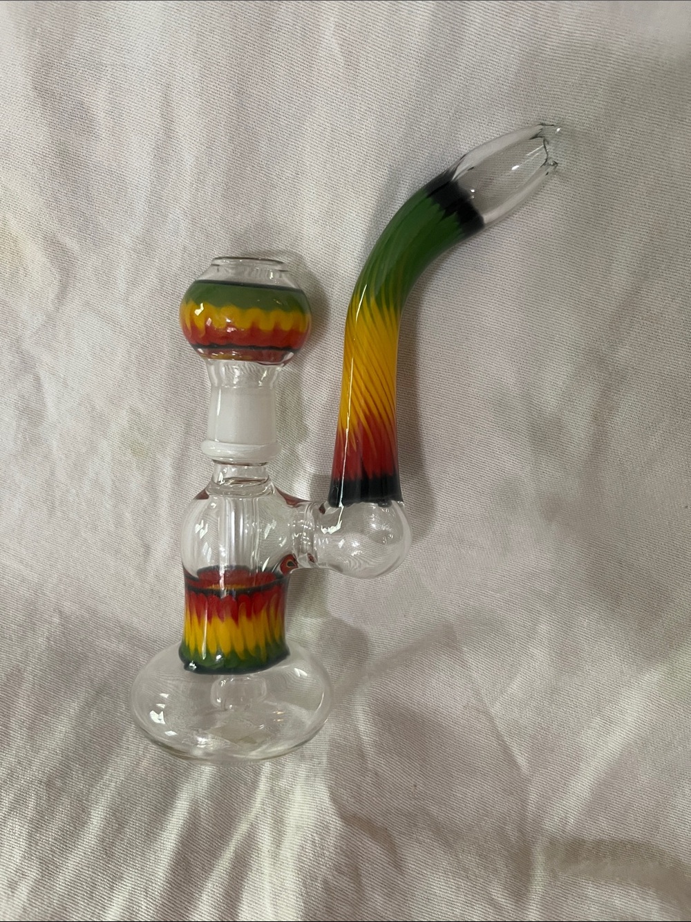 Glass Home Art Piece with Rasta Gradient Accents